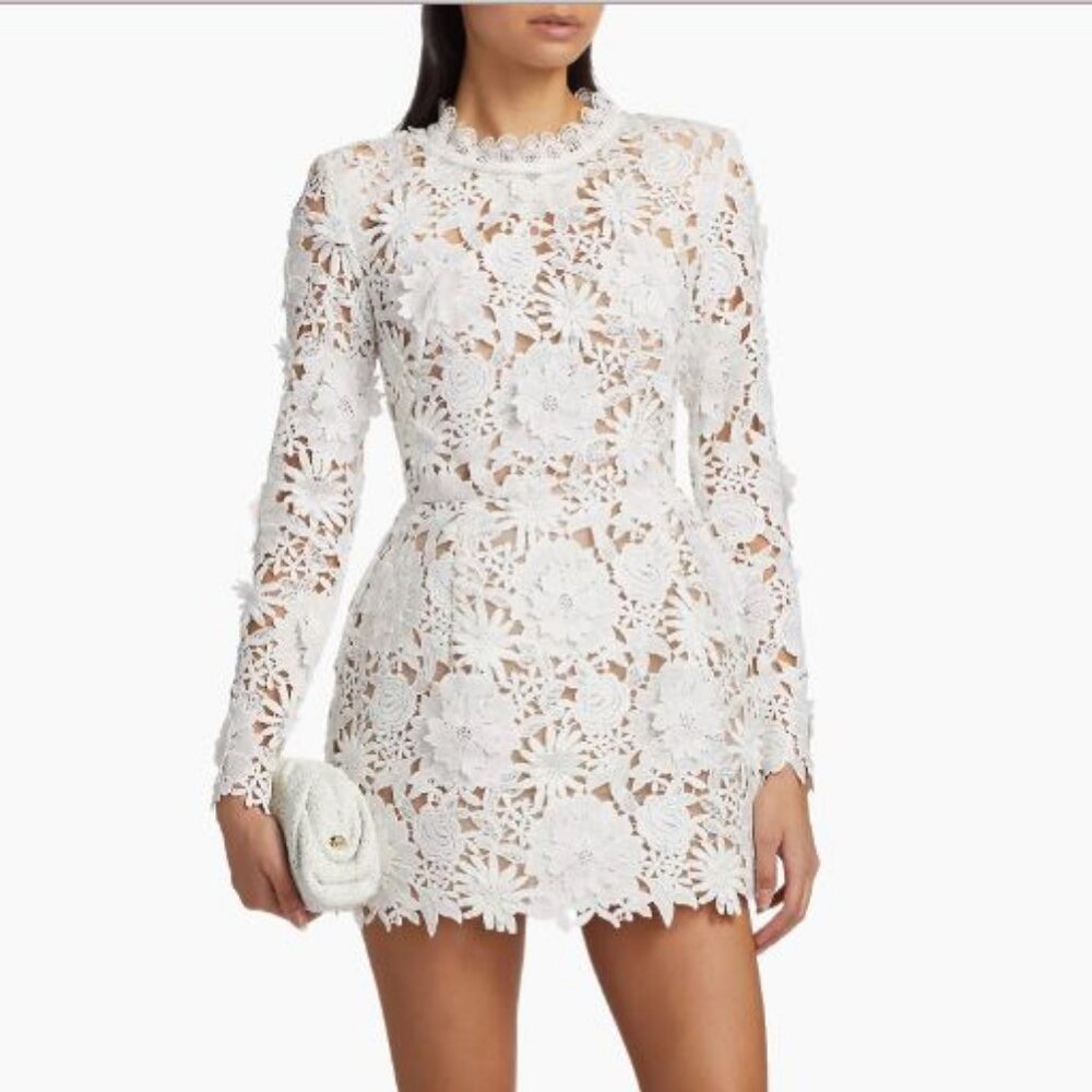 Bronx and Banco Maia Lace Long-Sleeve Minidress